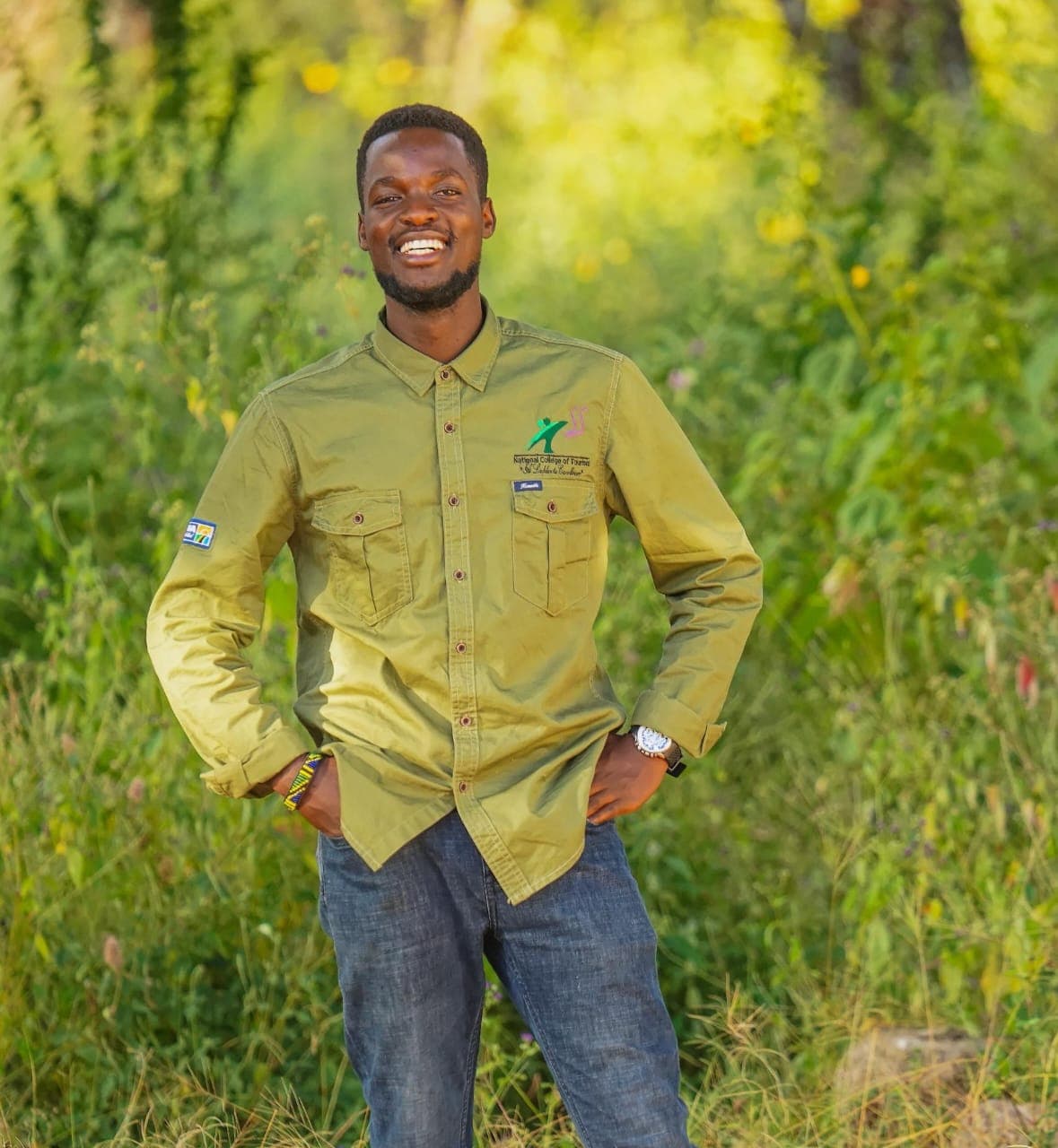 John Josephat Ngazime, founder of eXvo Travel, in the field in northern Tanzania